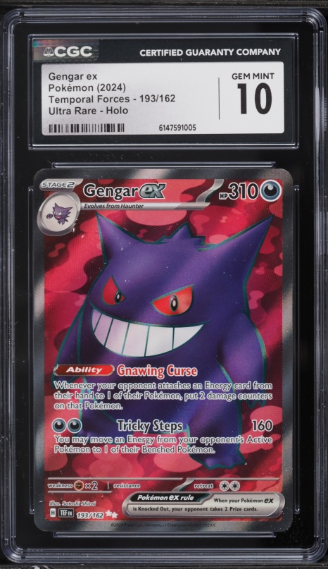2024 Pokemon SV Temporal Forces Full Art Gengar ex #193 CGC 10 GEM
