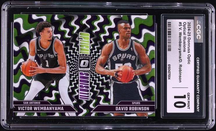 2024 Donruss Optic Optical Illusions Victor Wembanyama & David Robinson #5 CGC 10 GEM MINT