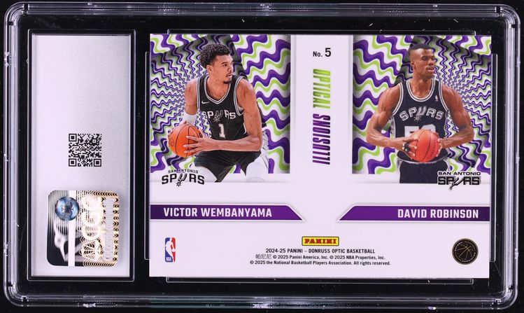 2024 Donruss Optic Optical Illusions Victor Wembanyama & David Robinson #5 CGC 10 GEM MINT