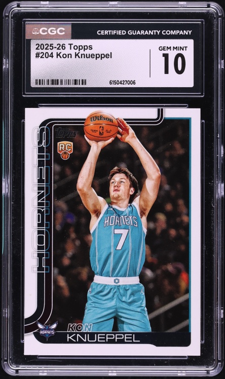 2025 Topps Basketball Kon Knueppel ROOKIE #204 CGC 10 GEM MINT