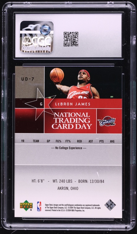 2004 Upper Deck National Trading Card Day LeBron James #UD-7 CGC 10 GEM MINT