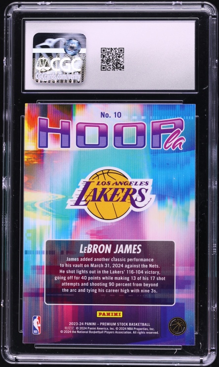 2023 Hoops Premium Stock Hoopla LeBron James #10 CGC 9.5 MINT+