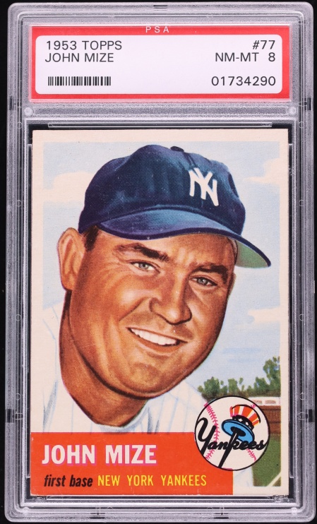 1953 Topps John Mize #77 PSA 8 NM-MT