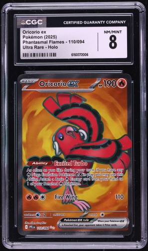 2025 Pokemon Mega Evolution Phantasmal Flames Full Art Oricorio ex #110 CGC 8 NM-MT