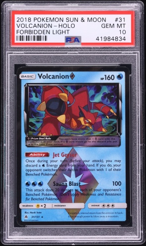 2018 Pokemon Sun & Moon Forbidden Light Holo Volcanion #31 PSA 10 GEM MINT  on Fanatics Collect