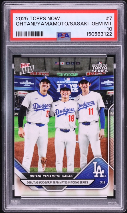 2025 Topps Now Shohei Ohtani Yoshinobu Yamamoto Roki Sasaki ROOKIE #7 PSA 10 GEM MINT