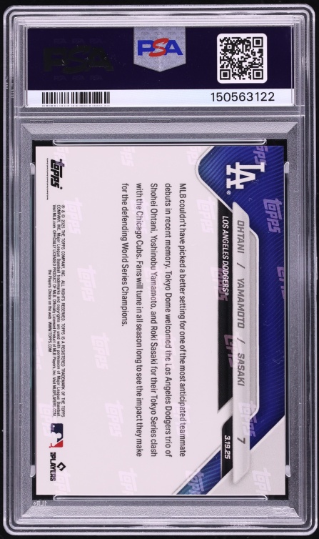 2025 Topps Now Shohei Ohtani Yoshinobu Yamamoto Roki Sasaki ROOKIE #7 PSA 10 GEM MINT