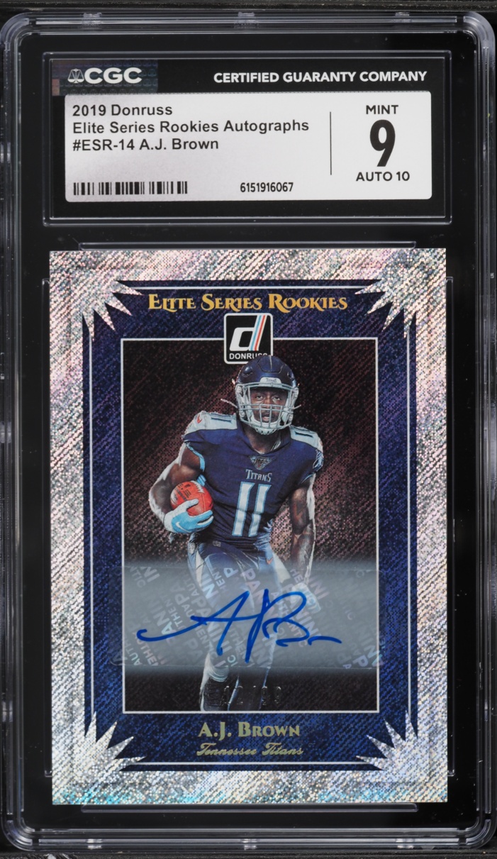 2019 Donruss Elite Series A.J. Brown ROOKIE AUTO /99 #ESR-14 CGC 9 MINT