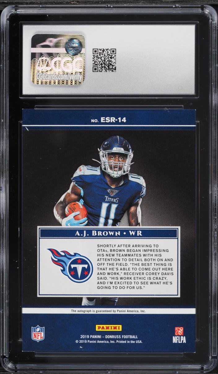 2019 Donruss Elite Series A.J. Brown ROOKIE AUTO /99 #ESR-14 CGC 9 MINT