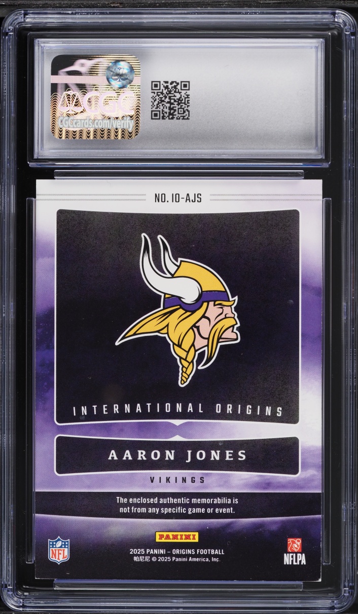 2025 Panini Origins International Green Aaron Jones PATCH /5 #IO-AJS CGC 8.5 NM-MT+