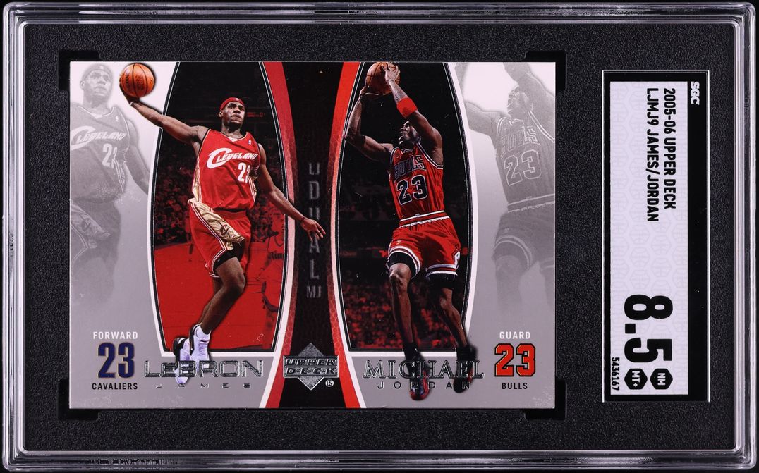 2005 Upper Deck Basketball LeBron James Michael Jordan #LJMJ9 SGC 8.5 NM-MT+