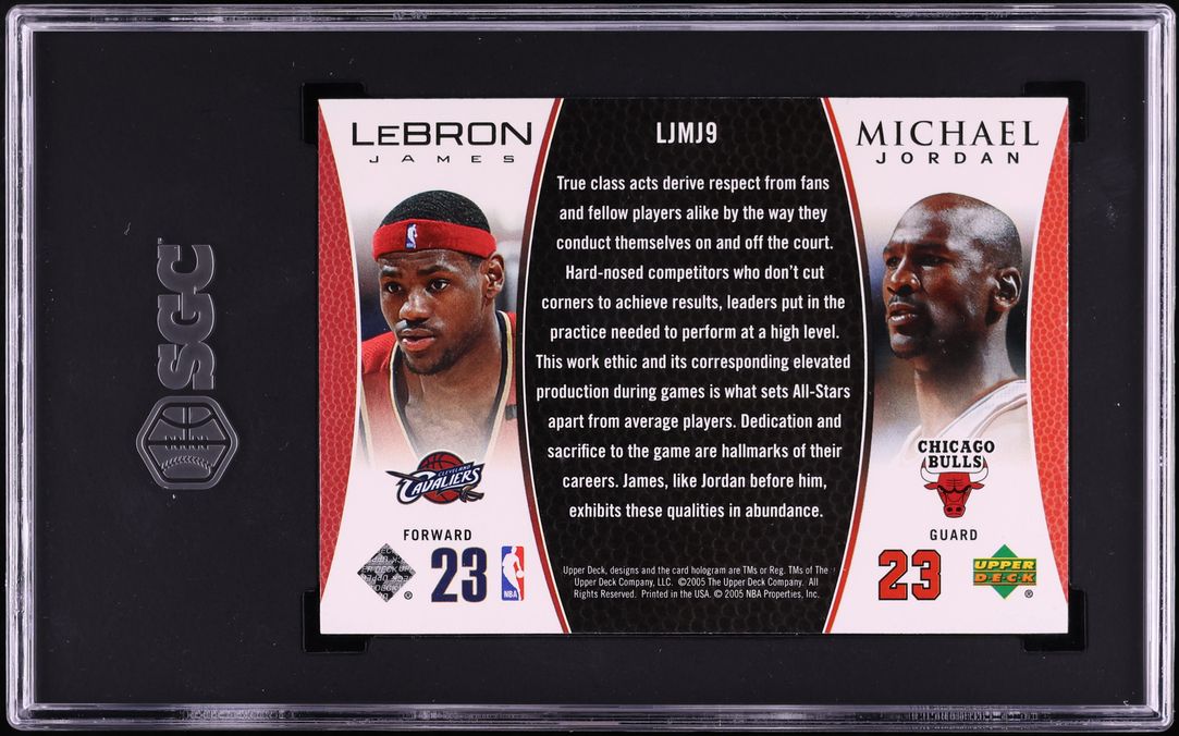 2005 Upper Deck Basketball LeBron James Michael Jordan #LJMJ9 SGC 8.5 NM-MT+