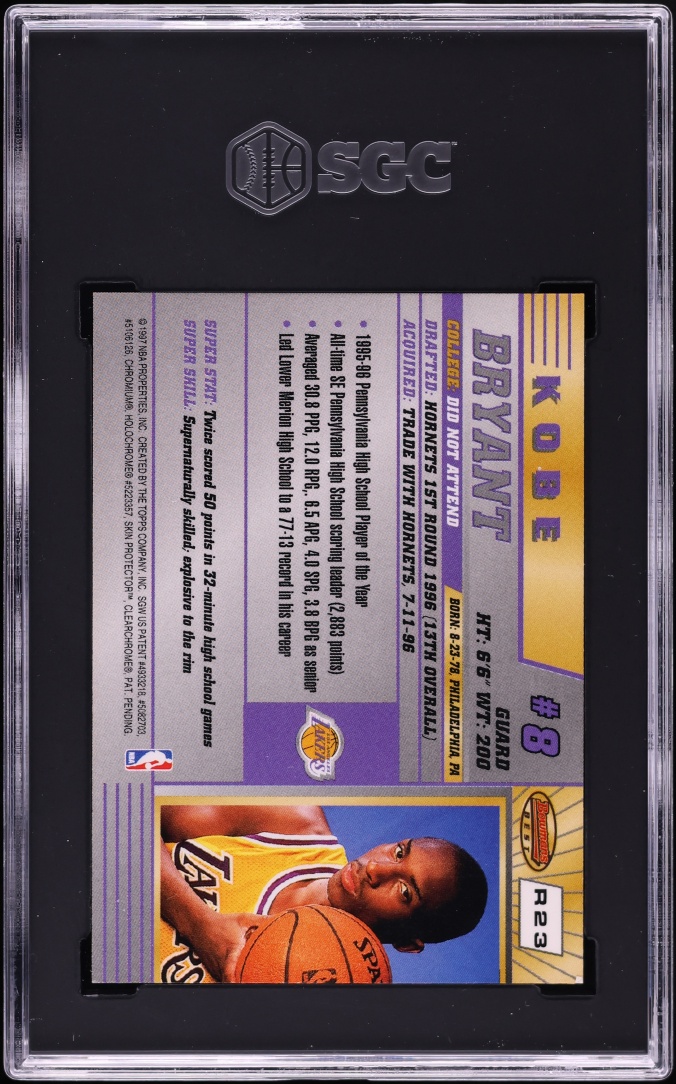 1996 Bowman's Best Kobe Bryant ROOKIE #R23 SGC 8.5 NM-MT+