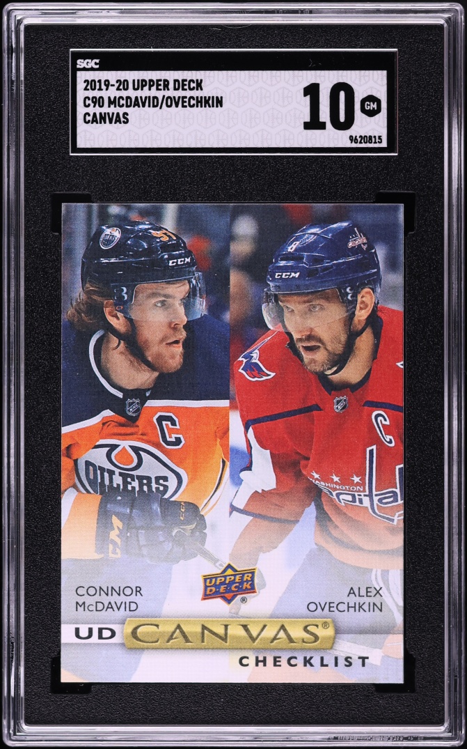 2019 Upper Deck Canvas Connor McDavid Alex Ovechkin #C90 SGC 10 GEM MINT
