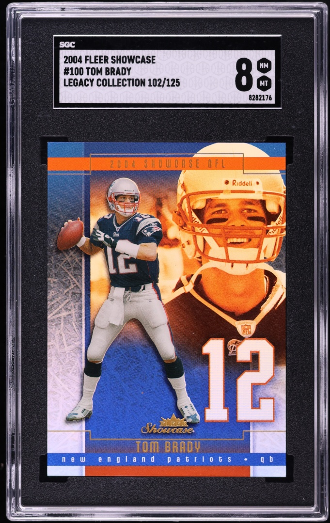 2004 Fleer Showcase Legacy Collection Tom Brady /125 #100 SGC 8 NM-MT