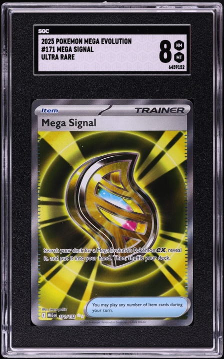 2025 Pokemon Mega Evolution Full Art Mega Signal #171 SGC 8 NM-MT