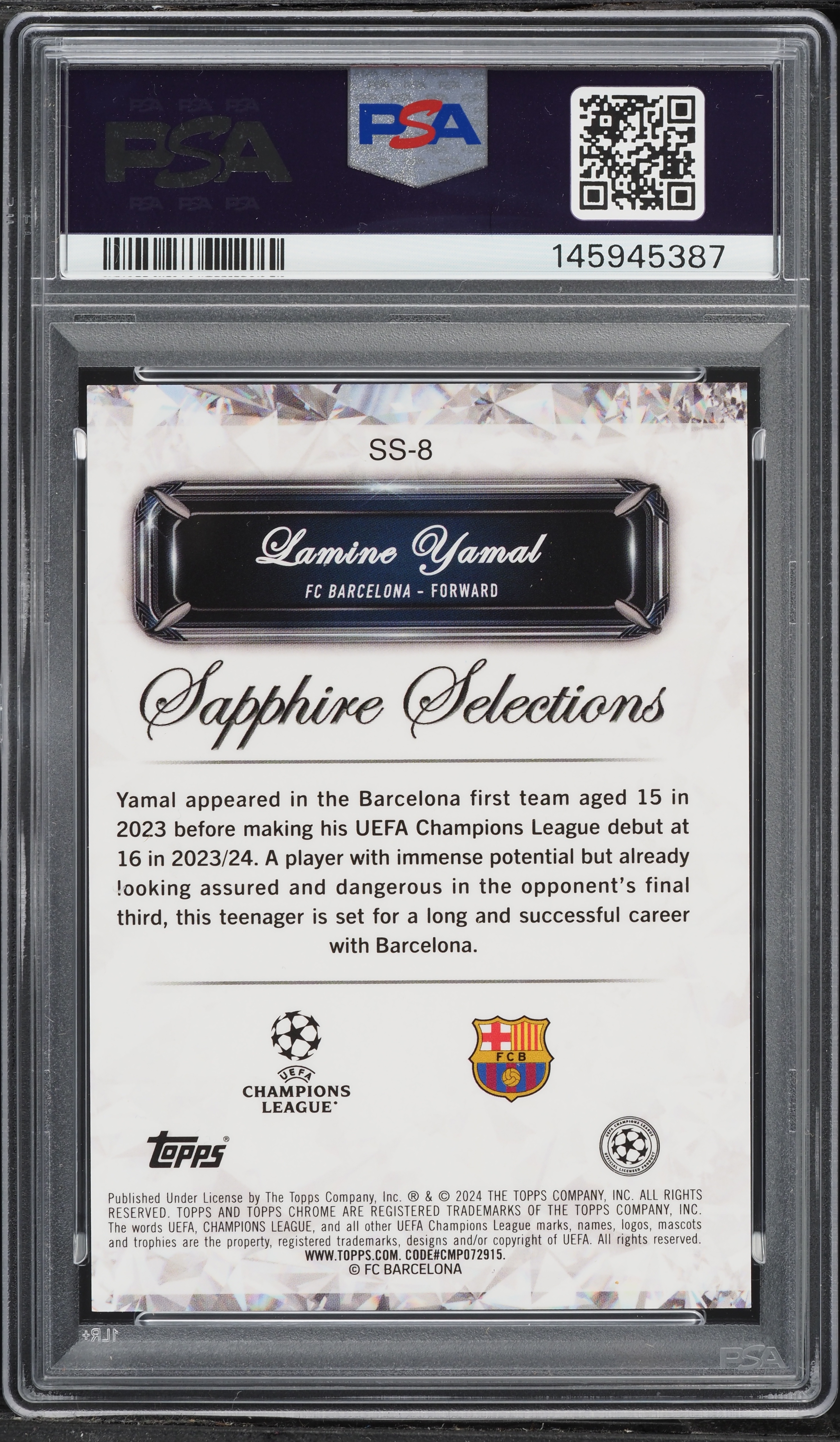 2023 Topps Chrome Sapphire Edition UEFA CC Selections Lamine Yamal