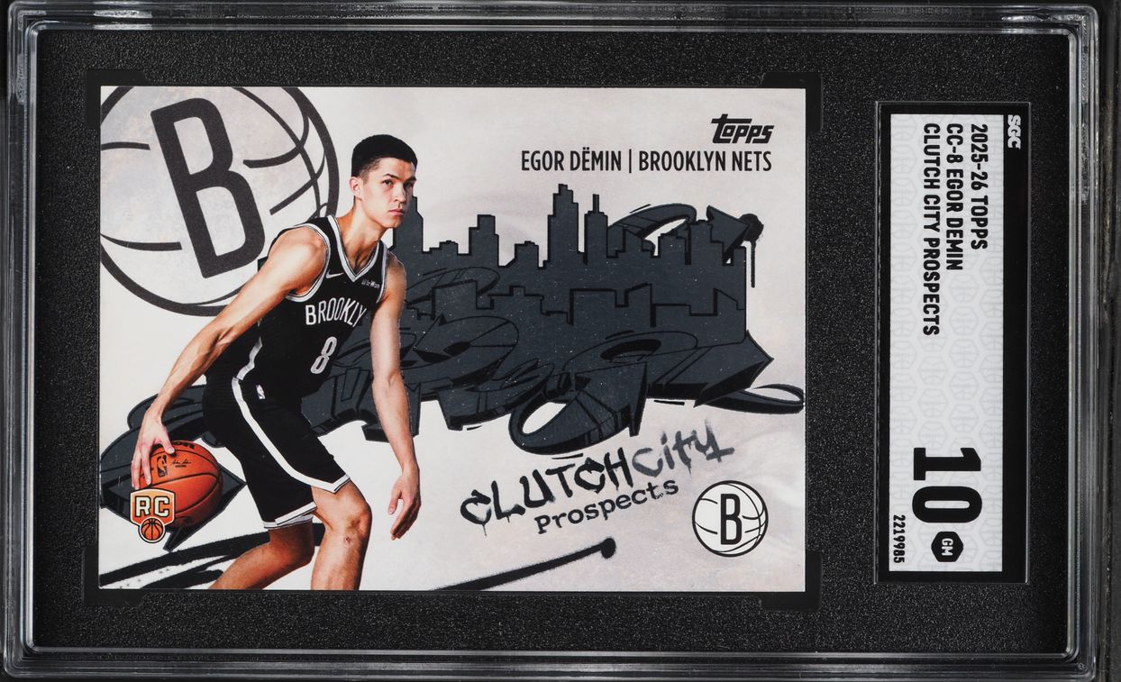 2025 Topps Clutch City Prospects Egor Demin ROOKIE #CC-8 SGC 10 GEM MINT