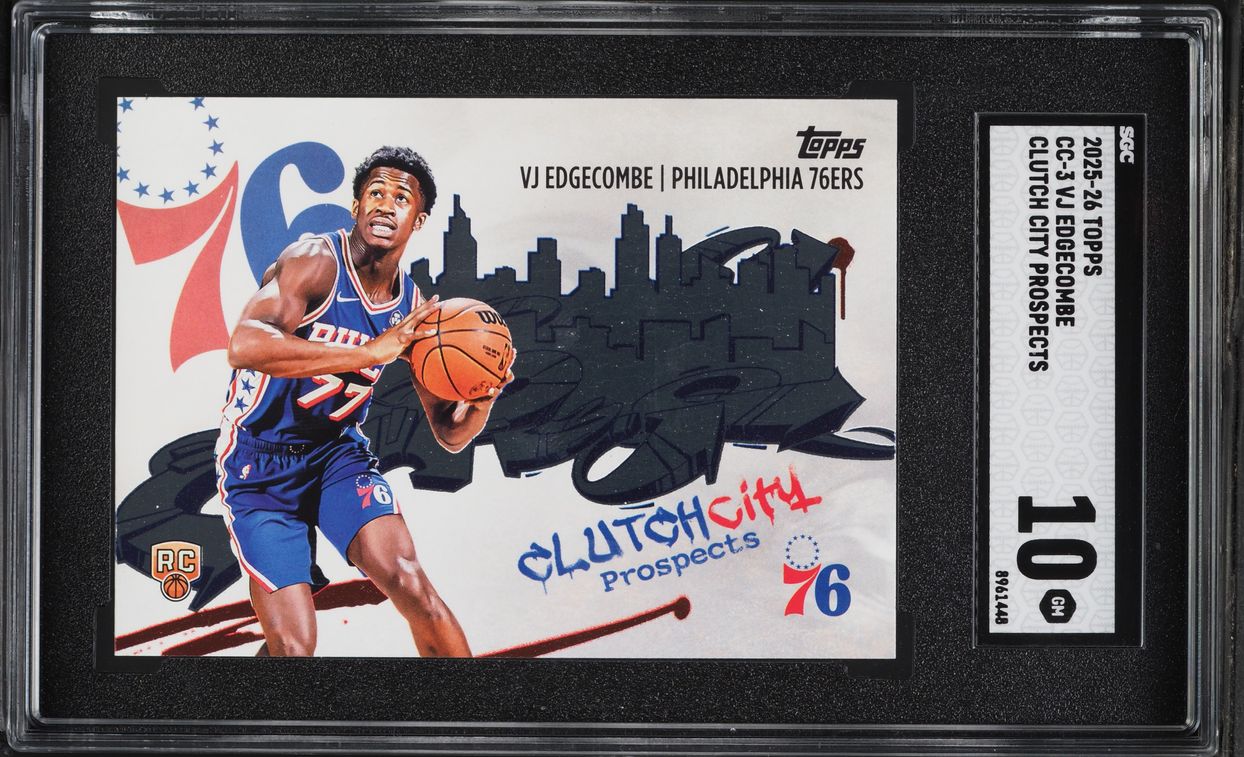 2025 Topps Clutch City Prospects VJ Edgecombe ROOKIE #CC-3 SGC 10 GEM MINT