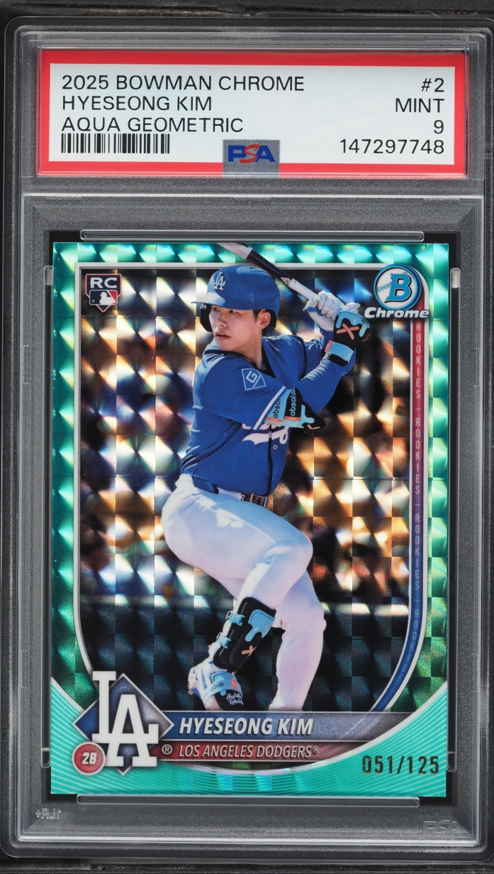 2025 Bowman Chrome Aqua Geometric Hyeseong Kim ROOKIE /125 #2 PSA 9 MINT