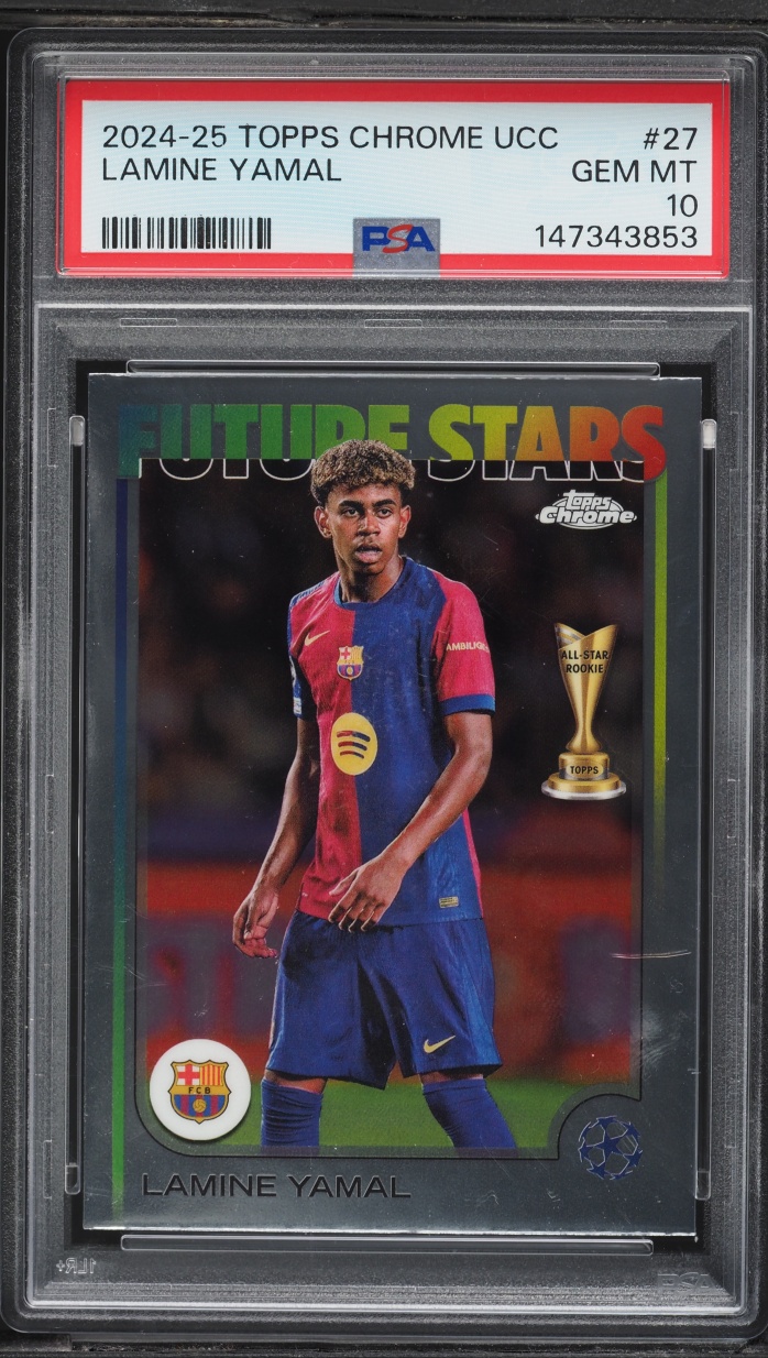 2024 Topps Chrome UEFA CC Future Stars Lamine Yamal ROOKIE #27 PSA 10 GEM MINT