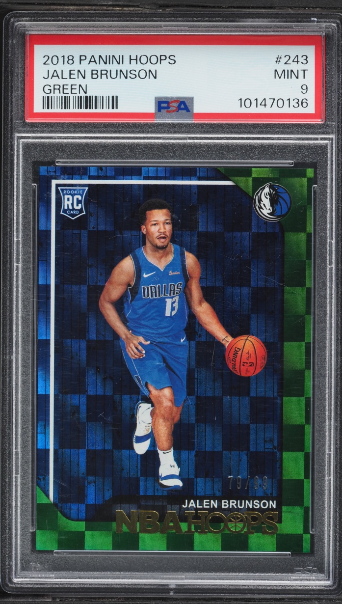 2018 Hoops Green Jalen Brunson ROOKIE /99 #243 PSA 9 MINT