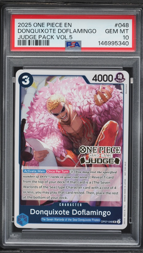 one piece card game donquixote doflamingo One Piece Kingdoms of Intrigue Leader Donquixote Doflamingo Op04-019 main image 1