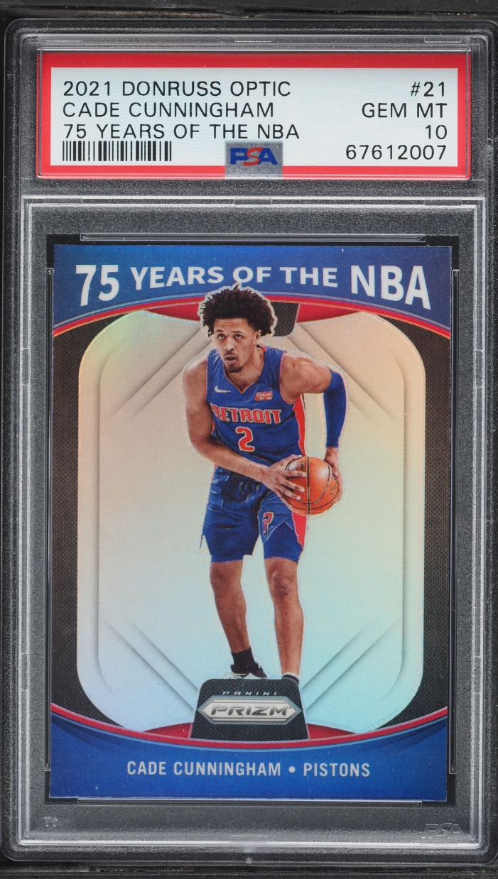 2021 Donruss Optic 75 Years Of The NBA Cade Cunningham ROOKIE #21 PSA 10 GEM MINT