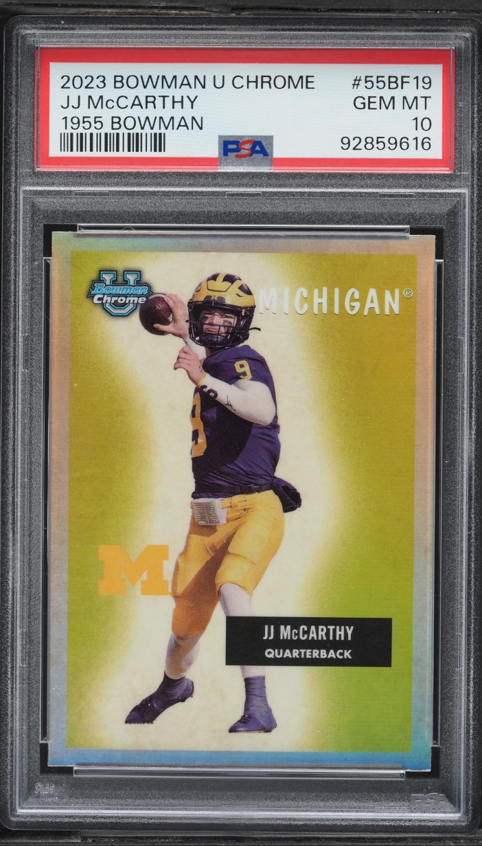 2023 Bowman Chrome University '55 J.J. McCarthy ROOKIE #55BF19 PSA 10 GEM MINT
