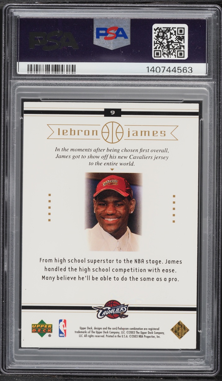 2003 Upper Deck Box Set LeBron James ROOKIE #9 PSA 8 NM-MT