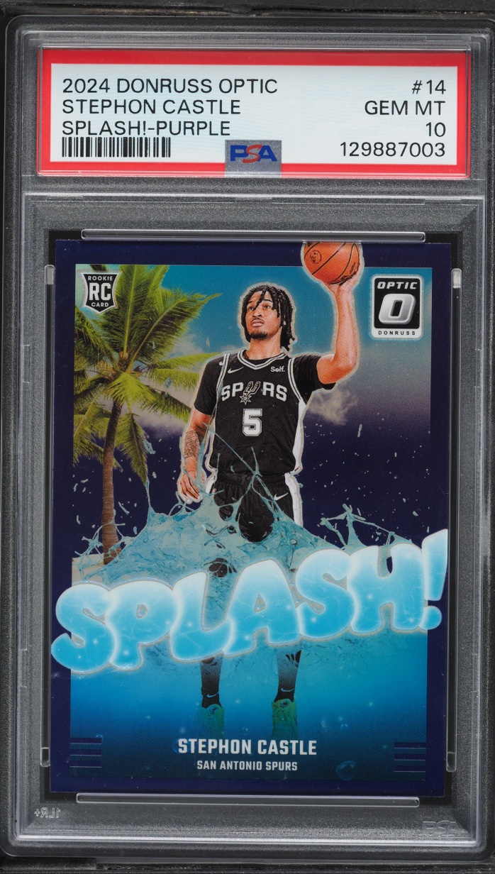 2024 Donruss Optic Splash! Purple Stephon Castle ROOKIE #14 PSA 10 GEM MINT