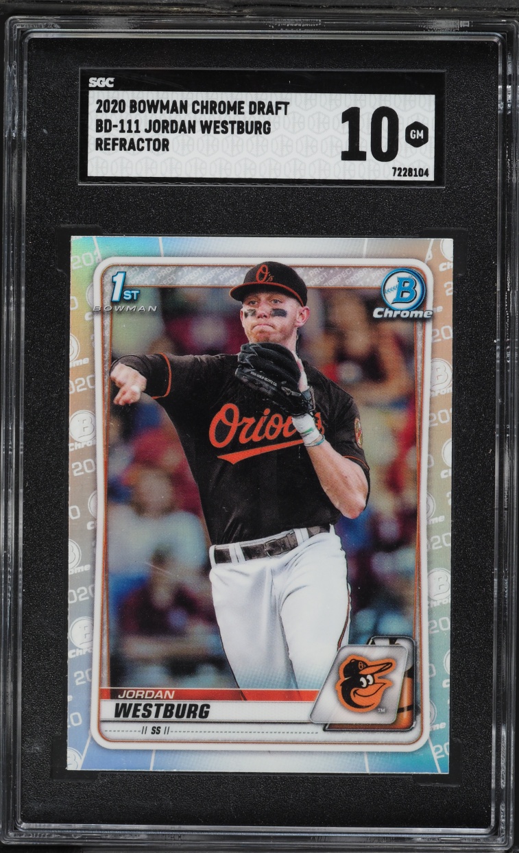 2020 Bowman Chrome Draft Refractor Jordan Westburg PROSPECT #BD-111 SGC 10 GEM MINT
