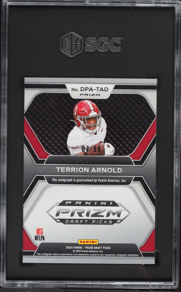 2024 Panini Prizm Draft Picks Purple Ice Terrion Arnold ROOKIE AUTO /99 #DPA-TAD SGC 10 GEM