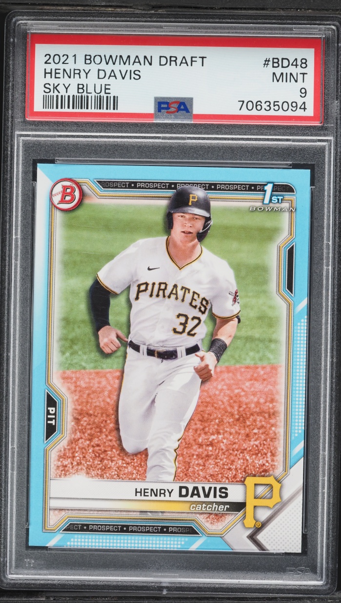 2021 Bowman Draft Sky Blue Henry Davis PROSPECT /499 #BD-48 PSA 9 MINT