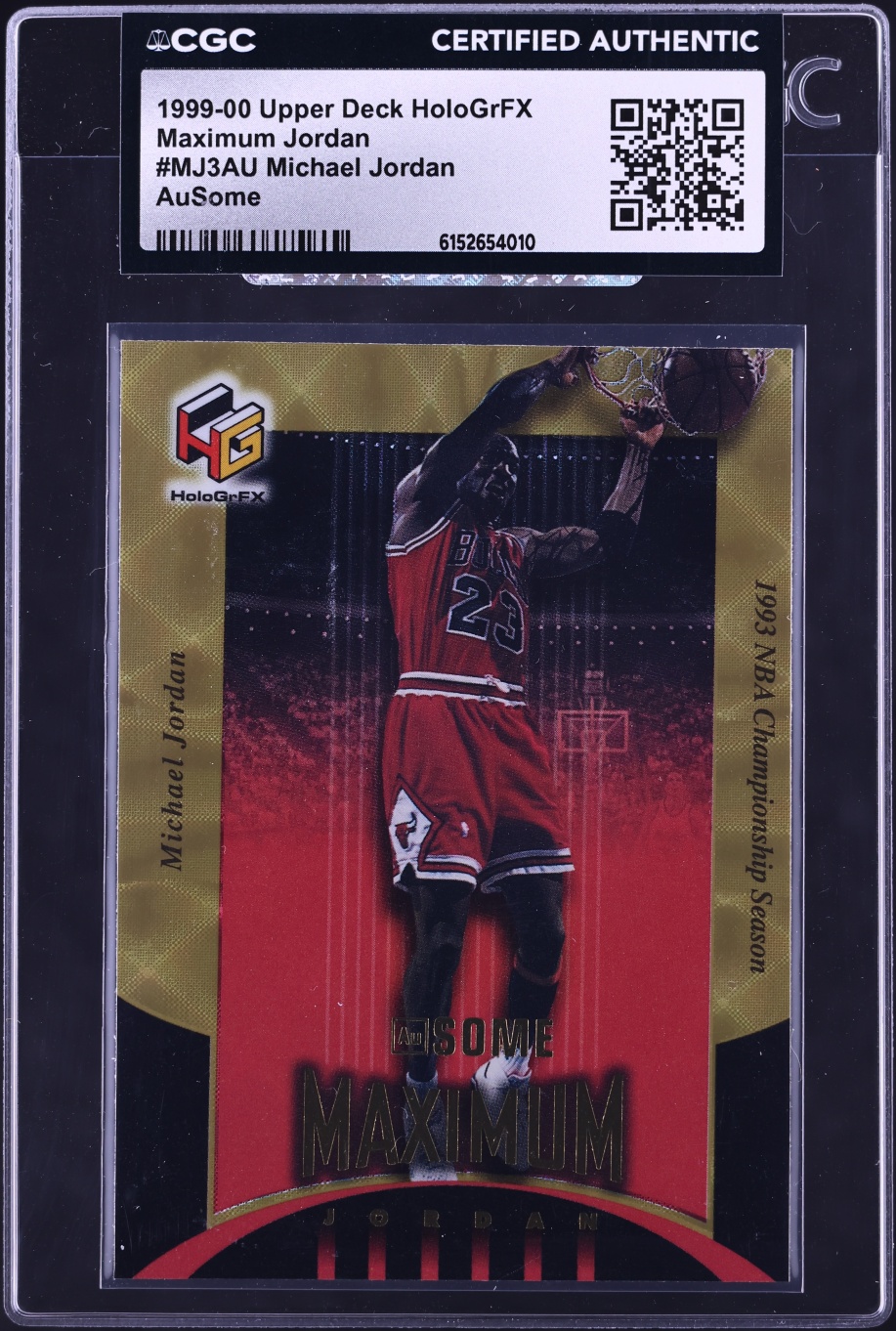 1999 Upper Deck HoloGrFX Maximum AuSome Michael Jordan #MJ3AU CGC AUTH