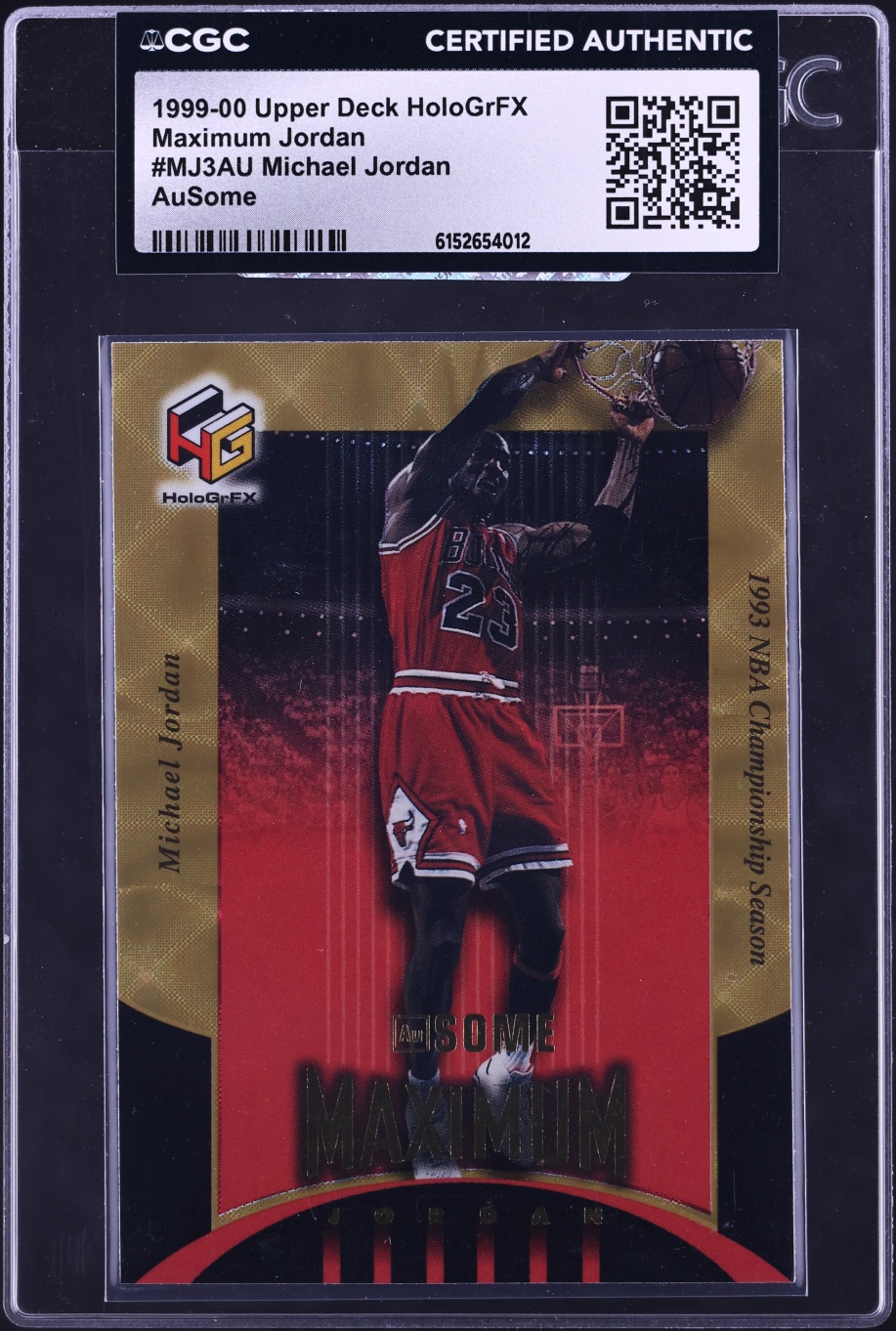 1999 Upper Deck HoloGrFX Maximum AuSome Michael Jordan #MJ3AU CGC AUTH