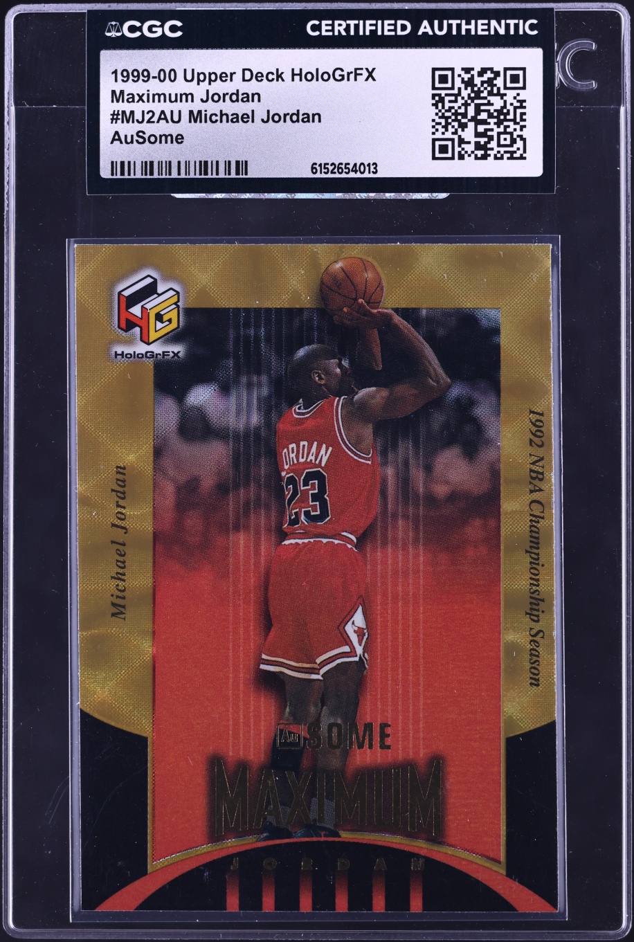 1999 Upper Deck HoloGrFX Maximum AuSome Michael Jordan #MJ2AU CGC AUTH