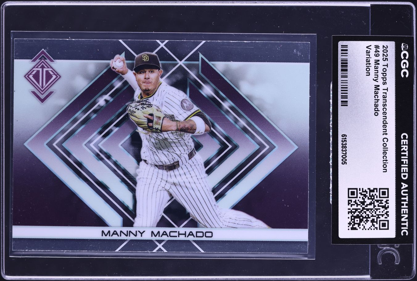 2025 Topps Transcendent Collection Variation Manny Machado #49 CGC AUTH