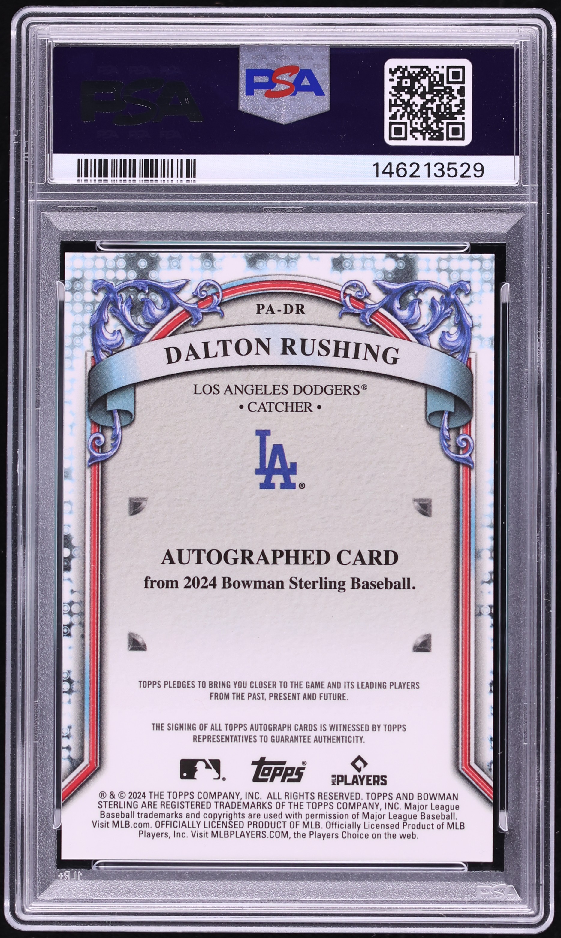 2024 Bowman Sterling Dalton Rushing PROSPECT AUTO DNA 10 #PA-DR 