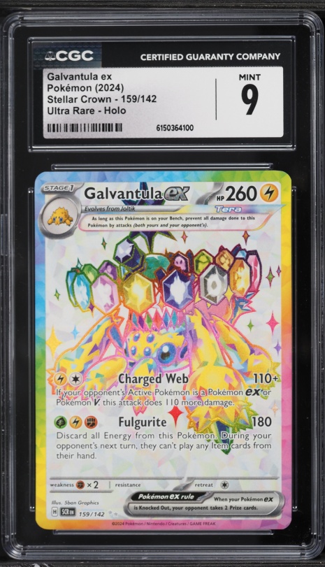 2024 Pokemon Scarlet & Violet Stellar Crown Full Art Galvantula ex #159 CGC 9 MINT