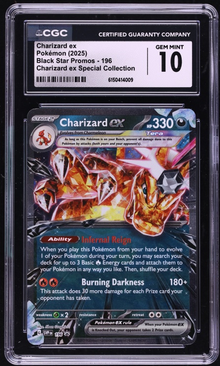 2025 Pokemon Scarlet & Violet Promo Special Collection Holo Charizard ex #196 CGC 10 GEM MINT