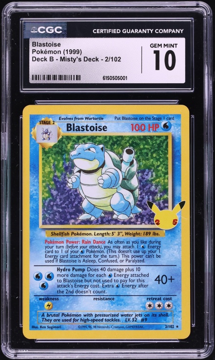 2021 Pokemon Celebrations Deck B Misty's Deck Holo Blastoise #2 CGC 10 GEM MINT