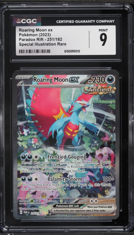 2023 Pokemon Scarlet & Violet Paradox Rift SIR Roaring Moon EX  #251 CGC 9 MINT
