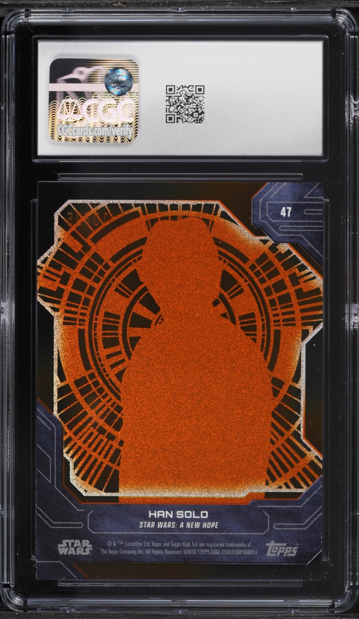 2024 Topps Star Wars High Tek Laser Pattern Orange Diffractor Han Solo #47 CGC 9 MINT