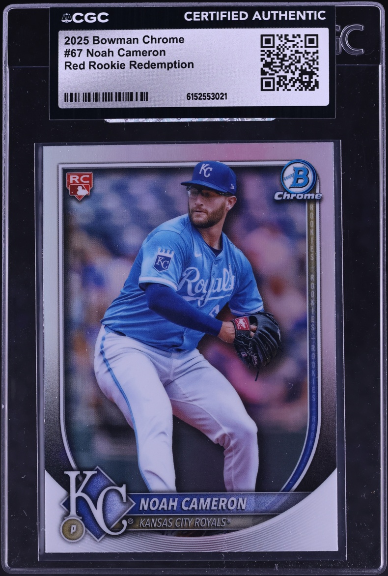 2025 Bowman Chrome Red Redemption Noah Cameron ROOKIE #67 CGC AUTH