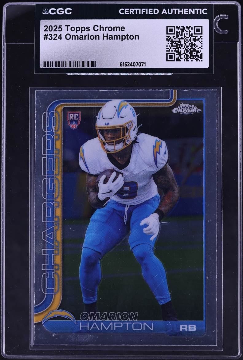 2025 Topps Chrome Football Omarion Hampton ROOKIE #324 CGC AUTH