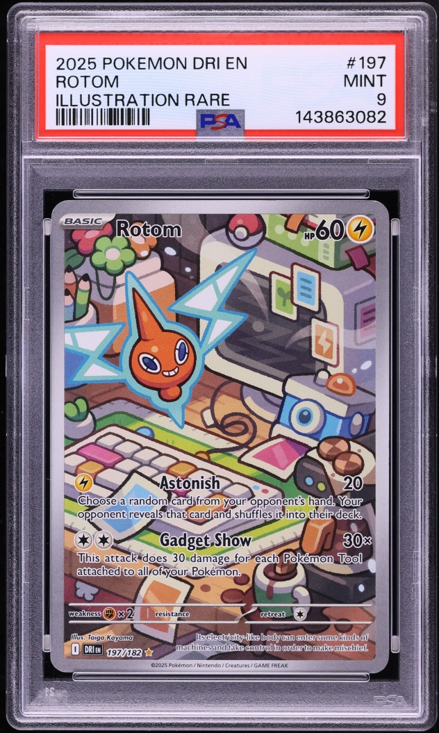2025 Pokemon Scarlet & Violet Destined Rivals IR Rotom #197 PSA 9 MINT