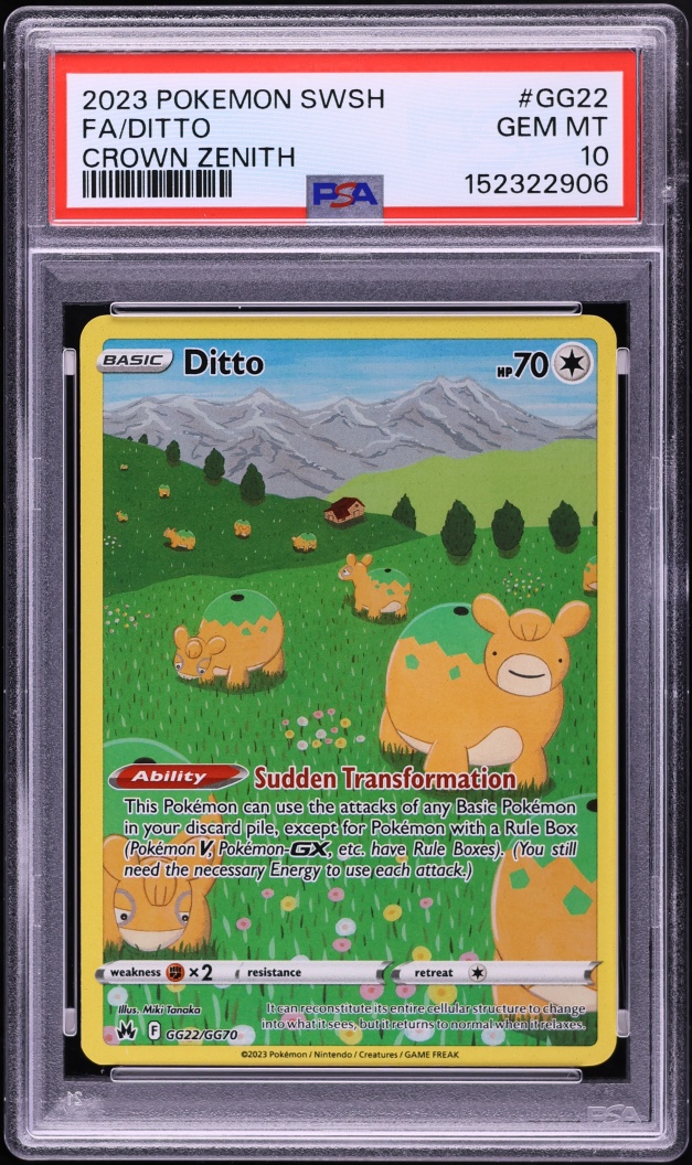 2023 Pokemon Sword & Shield Crown Zenith Full Art Ditto #GG22 PSA 10 GEM MINT