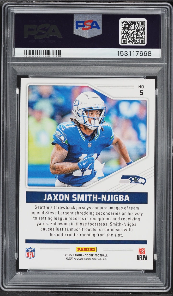 2025 Score Throwbacks Jaxon Smith-Njigba #5 PSA 9 MINT