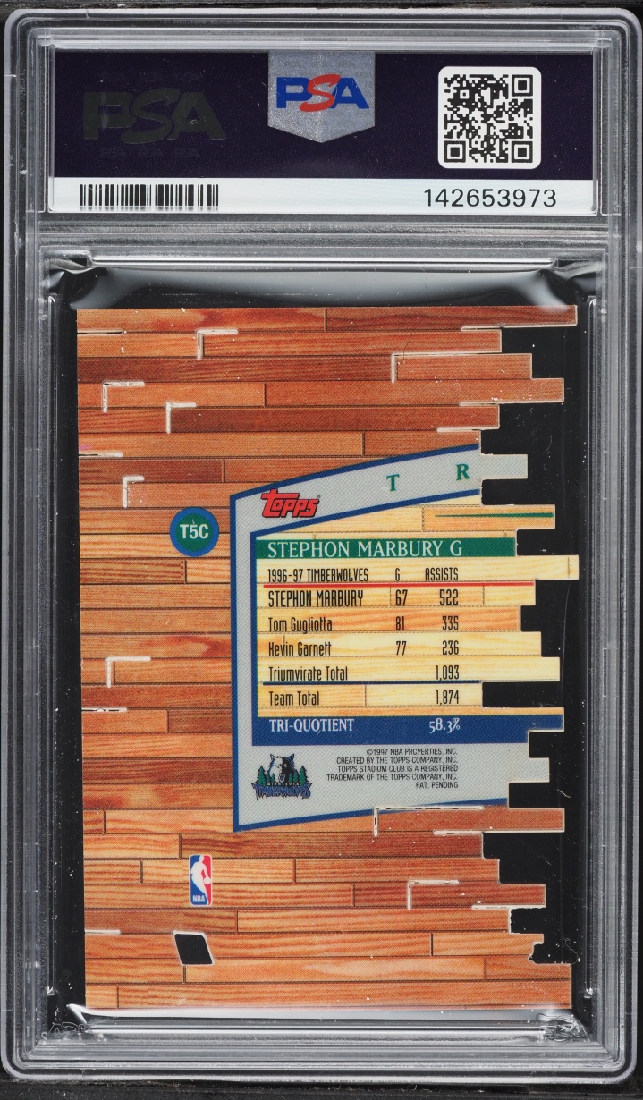 1997 Stadium Club Triumvirate Members Only Die-Cut Stephon Marbury #T5C PSA 9 MINT